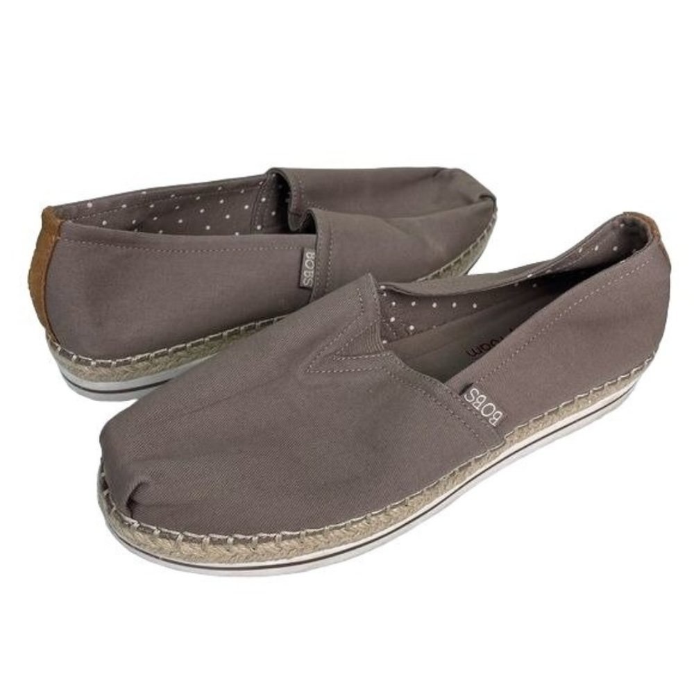 BOBS from Skechers Memory Foam Taupe Slip On Shoes, Sz 8